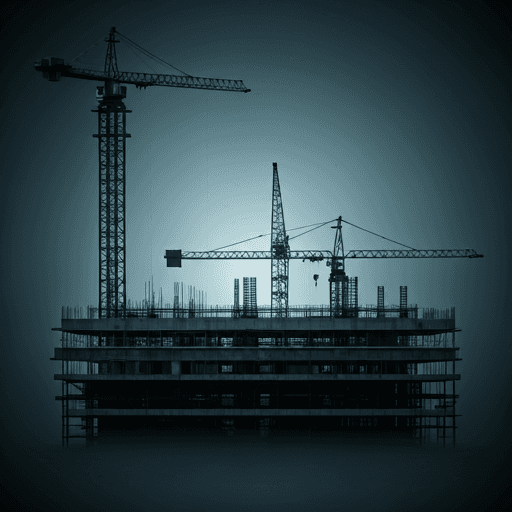 Construction site with cranes